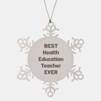 Load image into Gallery viewer, Best Health Education Teacher Ever Ornament Gift Stainless Steel Snowflake Ornament Christmas – front view
