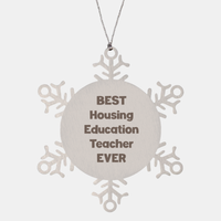 Load image into Gallery viewer, Best Housing Education Teacher Ever Ornament Gift Stainless Steel Snowflake Ornament Christmas – front view
