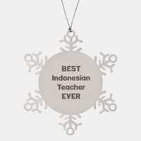 Load image into Gallery viewer, Best Indonesian Teacher Ever Ornament Gift Stainless Steel Snowflake Ornament Christmas – front view
