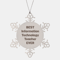 Load image into Gallery viewer, Best Information Technology Teacher Ever Ornament Gift Stainless Steel Snowflake Ornament Christmas – front view
