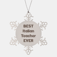 Load image into Gallery viewer, Best Italian Teacher Ever Ornament Gift Stainless Steel Snowflake Ornament Christmas – front view
