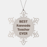 Load image into Gallery viewer, Best Kannada Teacher Ever Ornament Gift Stainless Steel Snowflake Ornament Christmas – front view
