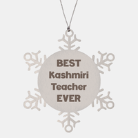 Load image into Gallery viewer, Best Kashmiri Teacher Ever Ornament Gift Stainless Steel Snowflake Ornament Christmas – front view
