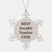 Load image into Gallery viewer, Best Kazakh Teacher Ever Ornament Gift Stainless Steel Snowflake Ornament Christmas – front view
