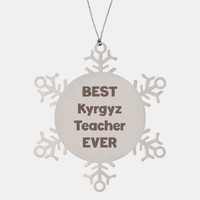 Load image into Gallery viewer, Best Kyrgyz Teacher Ever Ornament Gift Stainless Steel Snowflake Ornament Christmas – front view
