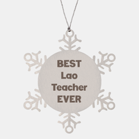 Load image into Gallery viewer, Best Lao Teacher Ever Ornament Gift Stainless Steel Snowflake Ornament Christmas – front view
