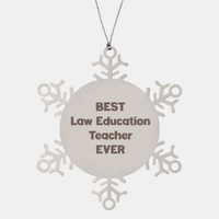 Load image into Gallery viewer, Best Law Education Teacher Ever Ornament Gift Stainless Steel Snowflake Ornament Christmas – front view
