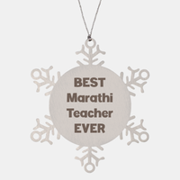 Load image into Gallery viewer, Best Marathi Teacher Ever Ornament Gift Stainless Steel Snowflake Ornament Christmas – front view
