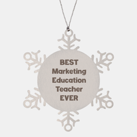 Load image into Gallery viewer, Best Marketing Education Teacher Ever Ornament Gift Stainless Steel Snowflake Ornament Christmas – front view
