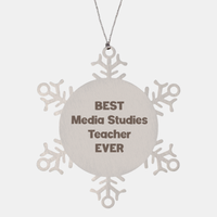 Load image into Gallery viewer, Best Media Studies Teacher Ever Ornament Gift Stainless Steel Snowflake Ornament Christmas – front view
