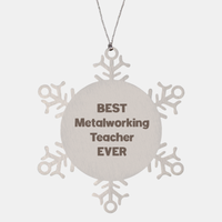 Load image into Gallery viewer, Best Metalworking Teacher Ever Ornament Gift Stainless Steel Snowflake Ornament Christmas – front view
