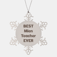 Load image into Gallery viewer, Best Mien Teacher Ever Ornament Gift Stainless Steel Snowflake Ornament Christmas – front view
