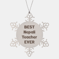Load image into Gallery viewer, Best Nepali Teacher Ever Ornament Gift Stainless Steel Snowflake Ornament Christmas – front view
