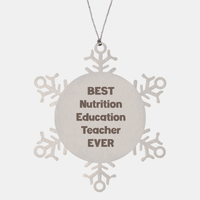 Load image into Gallery viewer, Best Nutrition Education Teacher Ever Ornament Gift Stainless Steel Snowflake Ornament Christmas – front view
