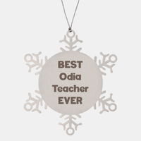 Load image into Gallery viewer, Best Odia Teacher Ever Ornament Gift Stainless Steel Snowflake Ornament Christmas – front view
