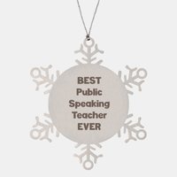 Load image into Gallery viewer, Best Public Speaking Teacher Ever Ornament Gift Stainless Steel Snowflake Ornament Christmas – front view
