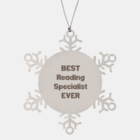 Load image into Gallery viewer, Best Reading Specialist Ever Ornament Gift Stainless Steel Snowflake Ornament Christmas – front view
