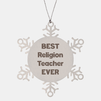Load image into Gallery viewer, Best Religion Teacher Ever Ornament Gift Stainless Steel Snowflake Ornament Christmas – front view
