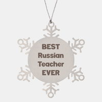 Load image into Gallery viewer, Best Russian Teacher Ever Ornament Gift Stainless Steel Snowflake Ornament Christmas – front view
