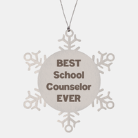 Load image into Gallery viewer, Best School Counselor Ever Ornament Gift Stainless Steel Snowflake Ornament Christmas – front view
