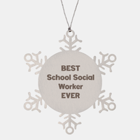 Load image into Gallery viewer, Best School Social Worker Ever Ornament Gift Stainless Steel Snowflake Ornament Christmas – front view

