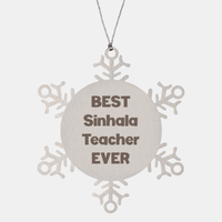 Load image into Gallery viewer, Best Sinhala Teacher Ever Ornament Gift Stainless Steel Snowflake Ornament Christmas – front view
