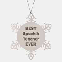 Load image into Gallery viewer, Best Spanish Teacher Ever Ornament Gift Stainless Steel Snowflake Ornament Christmas – front view
