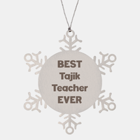 Load image into Gallery viewer, Best Tajik Teacher Ever Ornament Gift Stainless Steel Snowflake Ornament Christmas – front view
