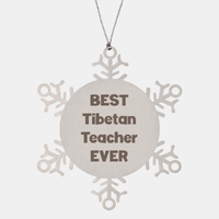 Load image into Gallery viewer, Best Tibetan Teacher Ever Ornament Gift Stainless Steel Snowflake Ornament Christmas – front view
