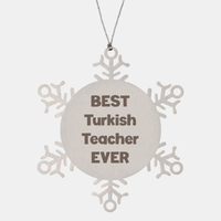 Load image into Gallery viewer, Best Turkish Teacher Ever Ornament Gift Stainless Steel Snowflake Ornament Christmas – front view
