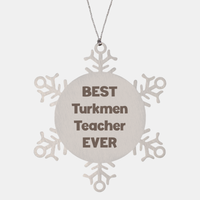 Load image into Gallery viewer, Best Turkmen Teacher Ever Ornament Gift Stainless Steel Snowflake Ornament Christmas – front view
