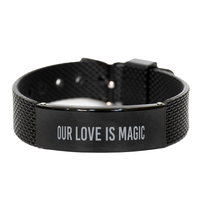 Load image into Gallery viewer, Anniversary Bracelet for Him, Our Love Is Magic Bracelet, Husband Bracelet, Love Jewelry, Groom Bracelet – front view
