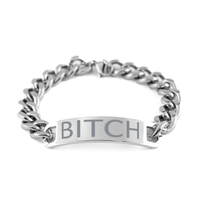 Load image into Gallery viewer, Bitch Cuban Link Bracelet, Best Friend Bracelet, Friendship Bracelet, Besite Jewelry – front view
