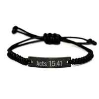 Load image into Gallery viewer, Acts 15 41 Bracelet Acts 15:41 Gift Bible Verse Scripture Stainless Steel Bracelet – front view
