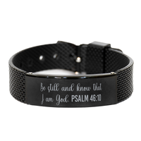 Load image into Gallery viewer, Be still and know that I am God Psalm 46 10 Bracelet, Scripture Bracelet for Men, Christian Jewelry – front view
