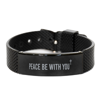 Load image into Gallery viewer, Peace Be with You Bracelet,  Bracelet for Men, Christian Jewelry – front view

