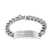 Load image into Gallery viewer, I have decided to follow Jesus Bracelet, Christian Bracelet Stainless Steel – front view
