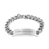 Load image into Gallery viewer, It Is Well with My Soul Bracelet, Christian Bracelet Stainless Steel – front view
