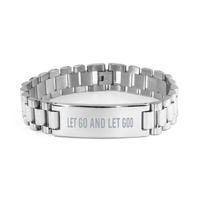 Load image into Gallery viewer, Let go and let God Bracelet, Christian Bracelet Stainless Steel – front view
