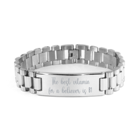 Load image into Gallery viewer, The best vitamin for a believer is B1 Mantra Bracelet, Christian Bracelet Stainless Steel – front view
