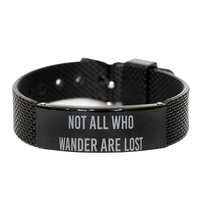 Load image into Gallery viewer, Not all who wander are lost Mantra Bracelet,  Bracelet for Men – front view
