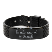 Load image into Gallery viewer, The only way out is through Mantra Bracelet,  Bracelet for Men – front view
