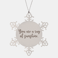 Load image into Gallery viewer, Snowflake Christmas Ornament for Family and Friends You are a ray of sunshine Ornament for Best Friend Him Her Stainless Steel – front view
