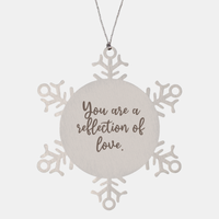Load image into Gallery viewer, Snowflake Christmas Ornament for Family and Friends You are a reflection of love Ornament for Best Friend Him Her Stainless Steel – front view
