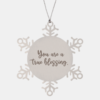 Load image into Gallery viewer, Snowflake Christmas Ornament for Family and Friends You are a true blessing Ornament for Best Friend Him Her Stainless Steel – front view
