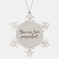 Load image into Gallery viewer, Snowflake Christmas Ornament for Family and Friends You are love personified Ornament for Best Friend Him Her Stainless Steel – front view
