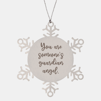 Load image into Gallery viewer, Snowflake Christmas Ornament for Family and Friends You are someones guardian angel Ornament for Best Friend Him Her Stainless Steel – front view
