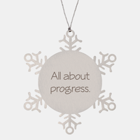 Load image into Gallery viewer, Coworker Christmas Ornament Colleague Christmas Gifts All about progress Ornament Appreciation for Him Her Stainless Steel – front view
