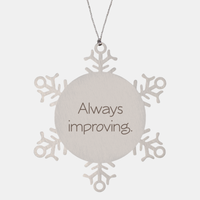 Load image into Gallery viewer, Coworker Christmas Ornament Colleague Christmas Gifts Always improving Ornament Appreciation for Him Her Stainless Steel – front view
