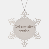 Load image into Gallery viewer, Coworker Christmas Ornament Colleague Christmas Gifts Collaboration station Ornament Appreciation for Him Her Stainless Steel – front view
